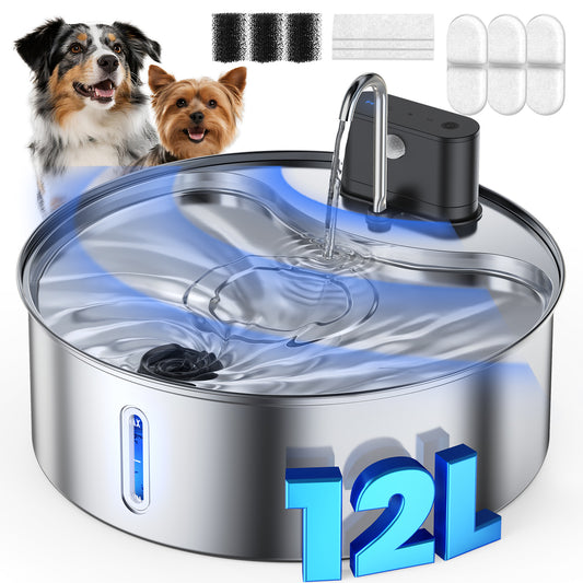 Wireless Dog Water Fountain Stainless Steel 12L