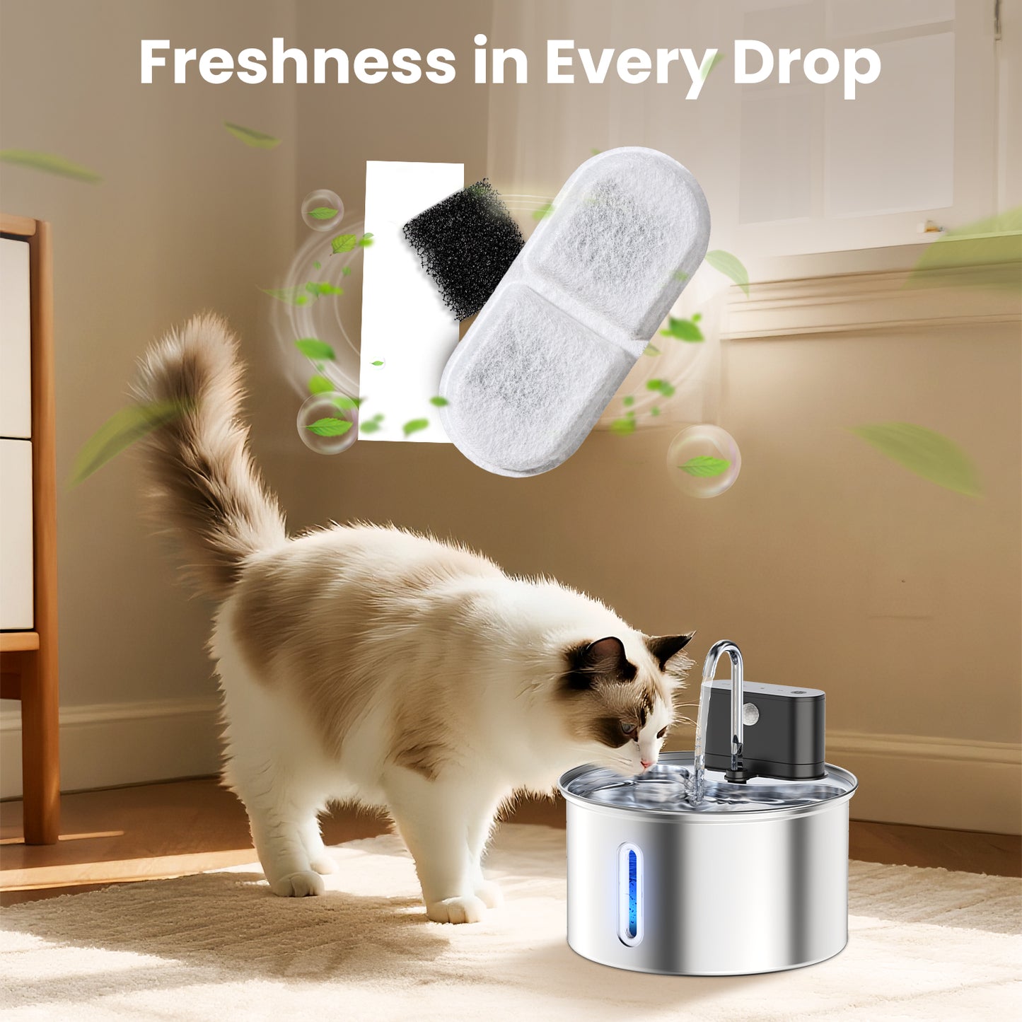 Cat Water Fountain Filter Replacement,36 Pcs for 3.5L