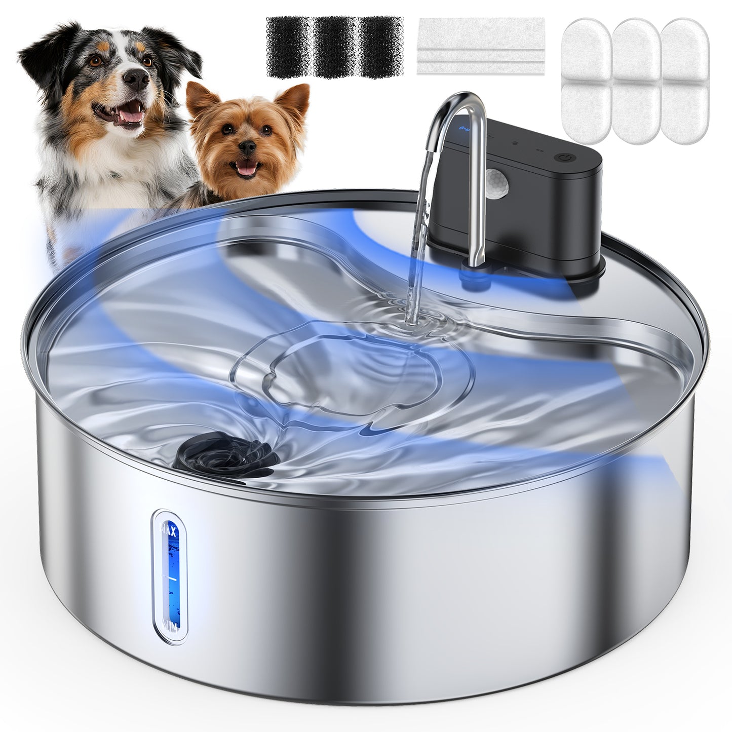 Wireless Dog Water Fountain Stainless Steel 12L