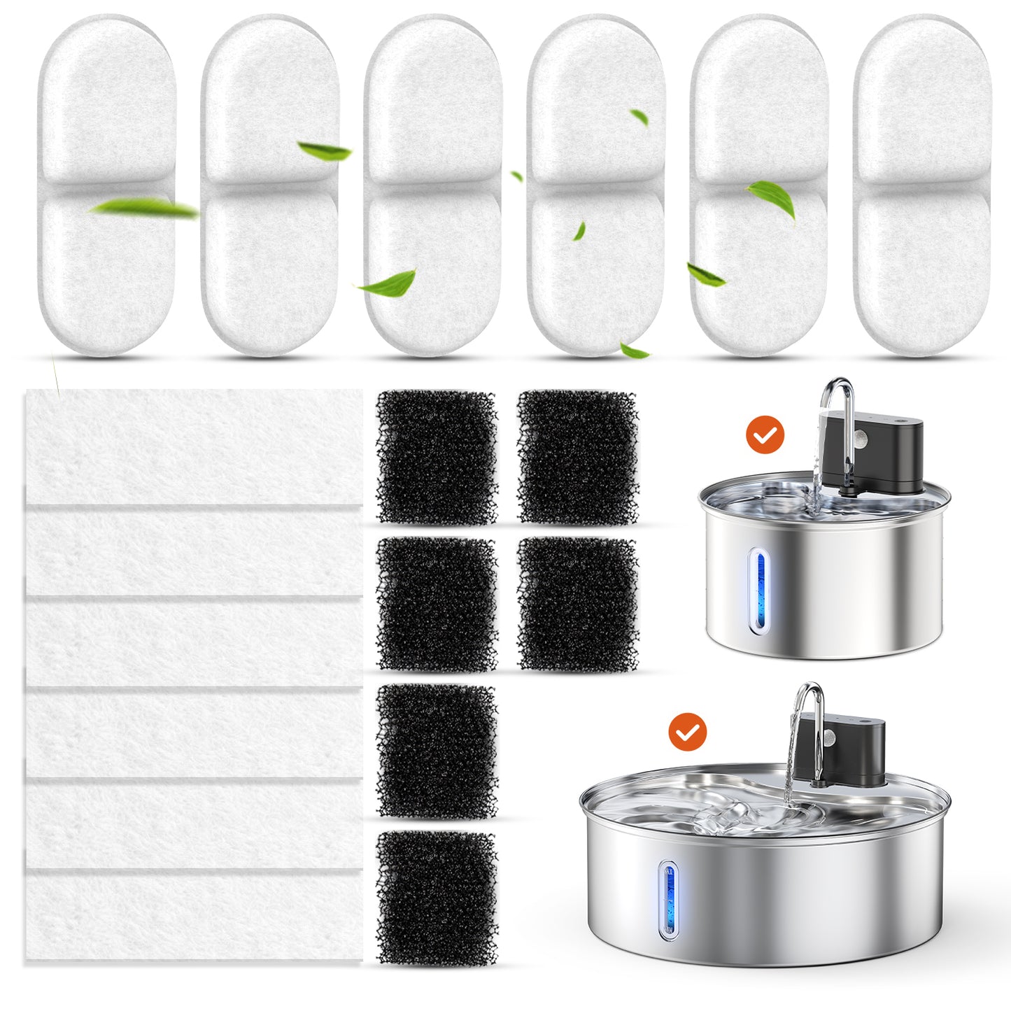 Cat Water Fountain Filter Replacement,18 Pcs for 3.5L