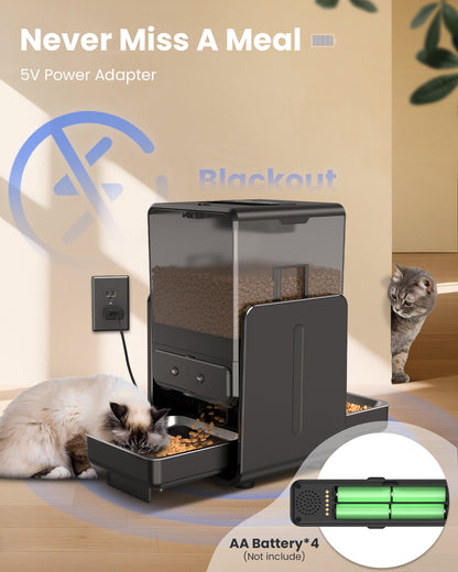 Automatic Cat Feeder with 5G WiFi for 2 Cats