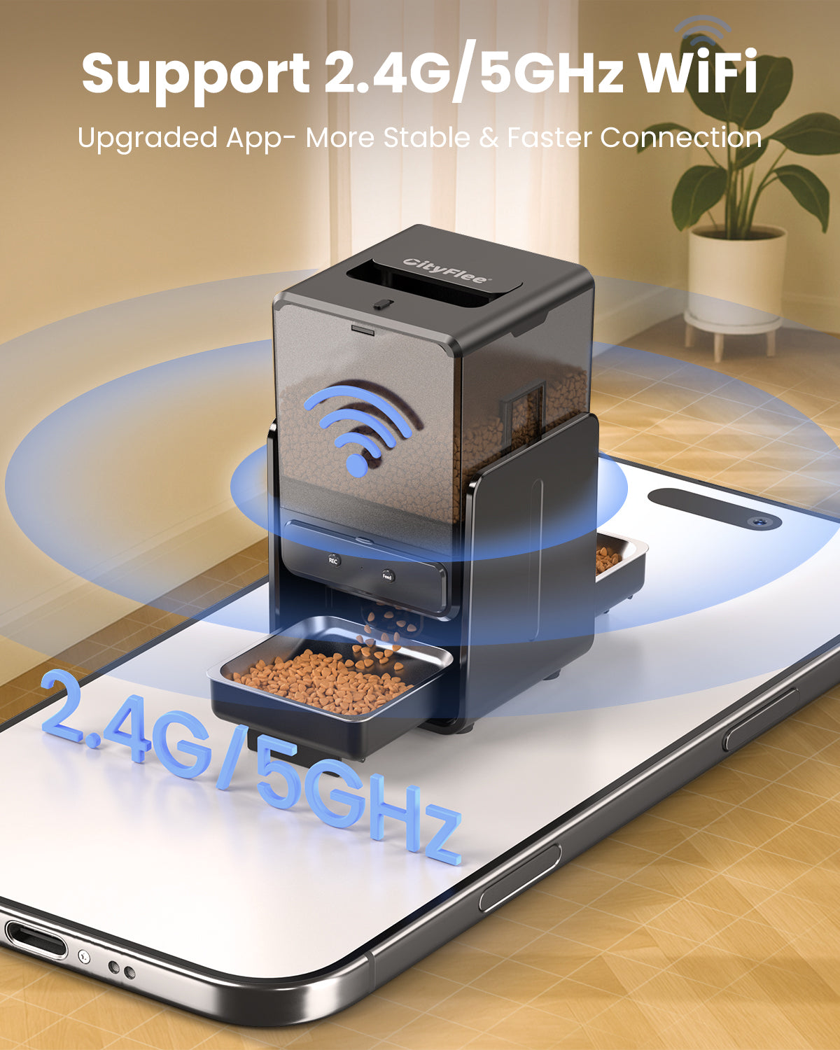 Automatic Cat Feeder with 5G WiFi for 2 Cats