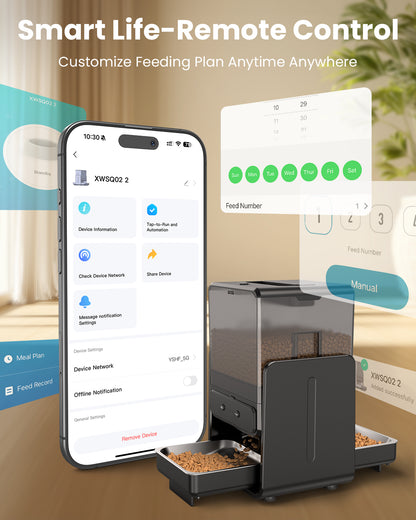 Automatic Cat Feeder with 5G WiFi for 2 Cats