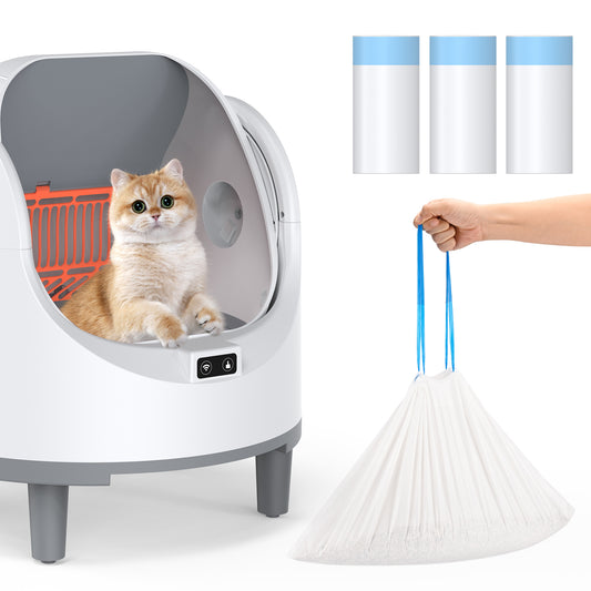 45 Count Cat Litter Box Liners, Heavy Duty Extra Thick Drawstring Bags