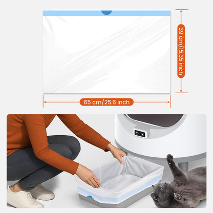 45 Count Cat Litter Box Liners, Heavy Duty Extra Thick Drawstring Bags