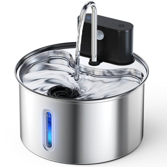 Cat Water Fountain Wireless Stainless Steel with Sensor 3.5L