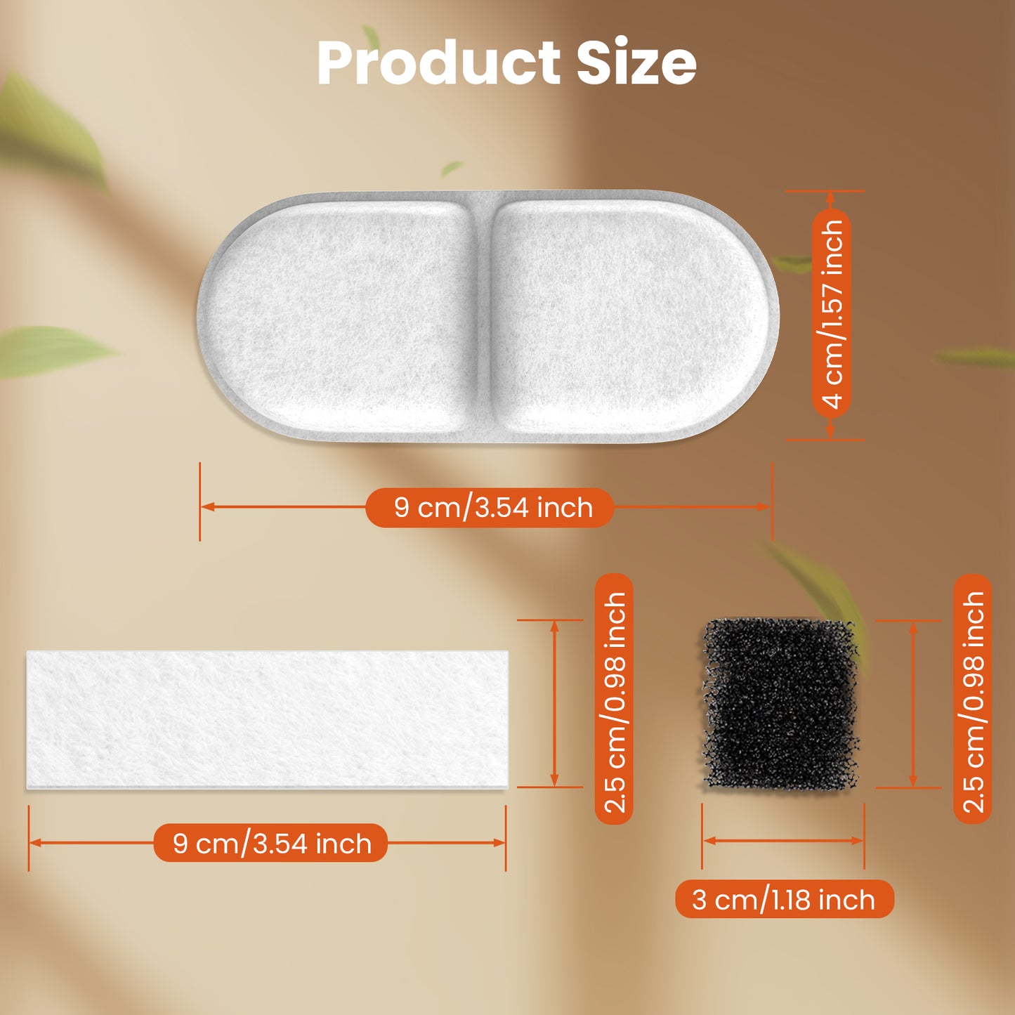 Cat Water Fountain Filter Replacement,18 Pcs for 3.5L