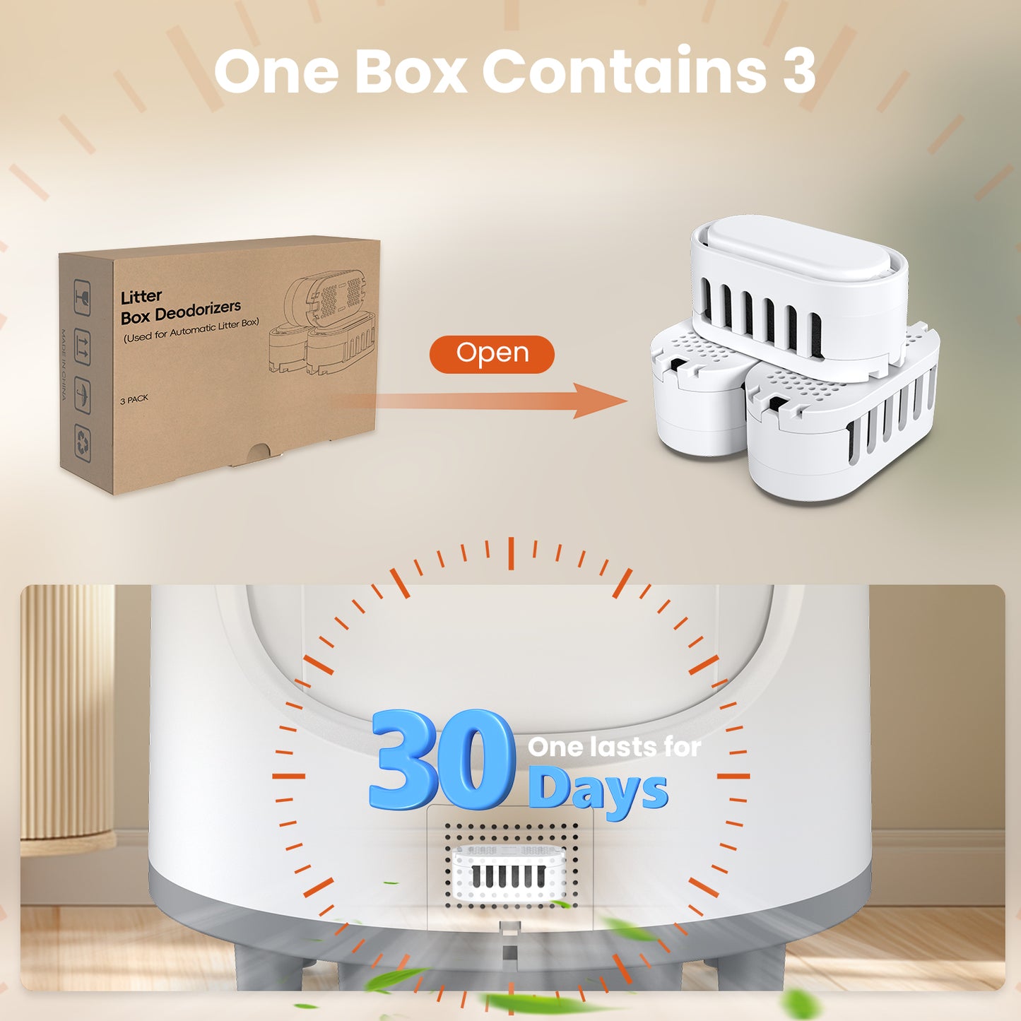 3 PCS Cat Litter Box Deodorant