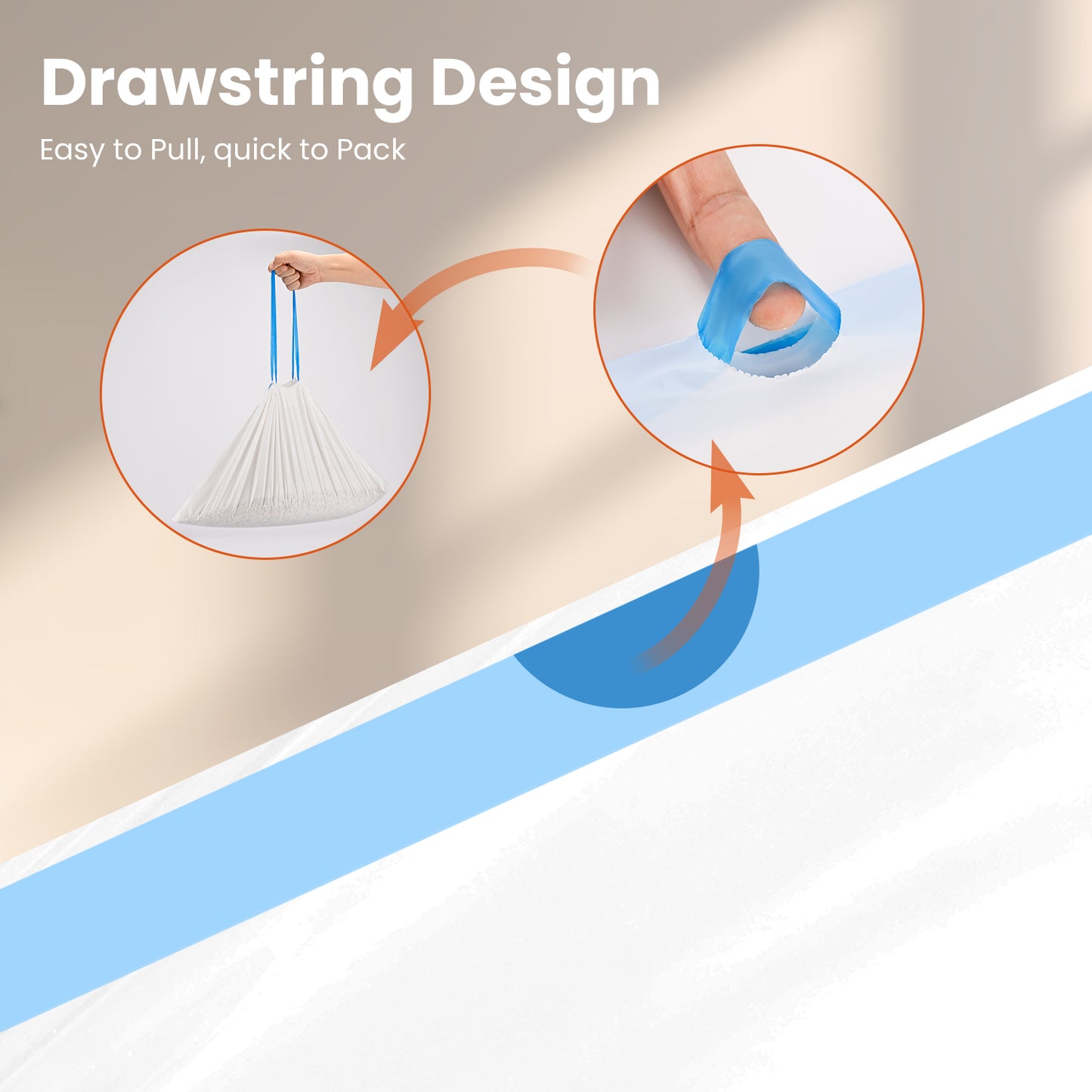 45 Count Cat Litter Box Liners, Heavy Duty Extra Thick Drawstring Bags