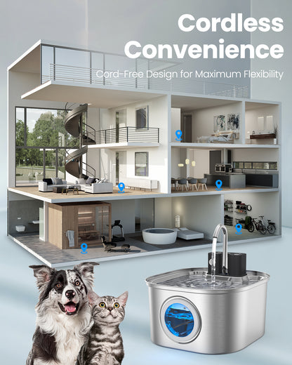 Wireless Cat Water Fountain with Sensor Operated 3.2L